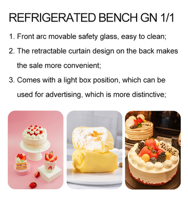 Puissance 415L refroidissement par air Unité de réfrigération commerciale 2200W Voltage pour affichage de gâteau