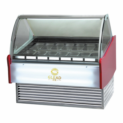 Unité de réfrigération de vitrine de crème glacée commerciale 220-240V 2N-50HZ 1/4*6PAN PCS Refroidissement par air 2200W Puissance