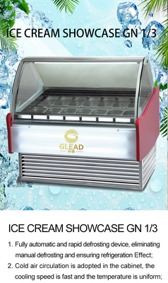 Unité de réfrigération de vitrine de crème glacée commerciale 220-240V 2N-50HZ 1/4*6PAN PCS Refroidissement par air 2200W Puissance