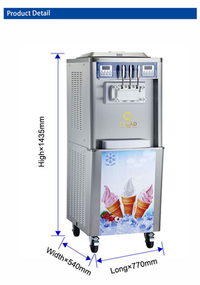 Efficacité 240V machine à glaces douces avec 2 trottinettes et 2 réservoirs