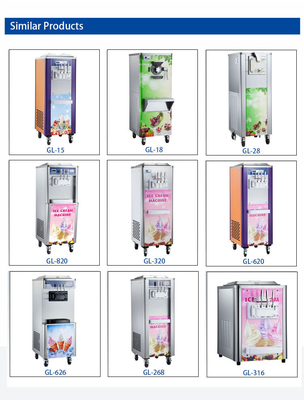 Machine à glaces douces 6-8 kg/h Production 5L Hopper pour le pré-refroidissement et la conservation de nuit