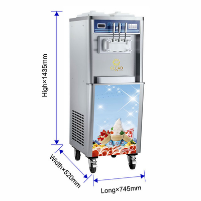 Machine à glaces industrielles douces à double trémie 2x10L réservoir de congélation 25kg/h Production pour refroidissement rapide