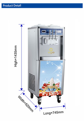 Capacité Machine à glaces douces avec 20-25 kg/h Production 28-36L/h Sortie 330-420 tasses/h