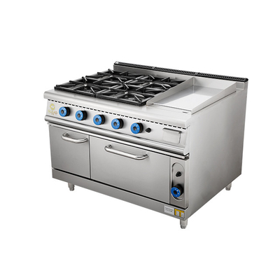 Hôtel Cuisine Cuisinière à gaz lourd ensemble SS304 - GPL/gaz naturel 150KG N.W.