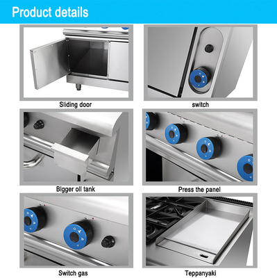 Cuisinière à gaz en acier inoxydable