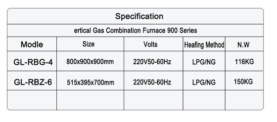 Hôtel à gaz 4 rangée Cuisinière avec four SS304 GPL / gaz naturel Type pour un usage commercial