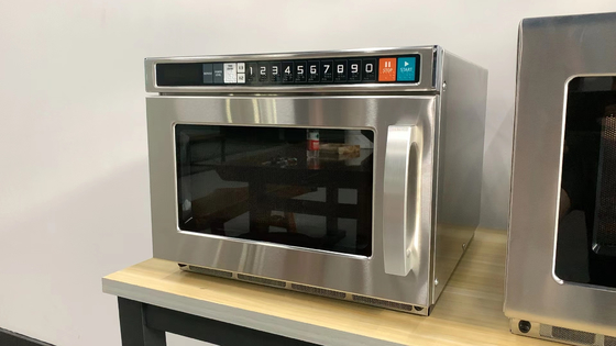 Cuisinier électrique à micro-ondes noir/blanc de 25L avec contrôle tactile à membrane intérieure en acier inoxydable