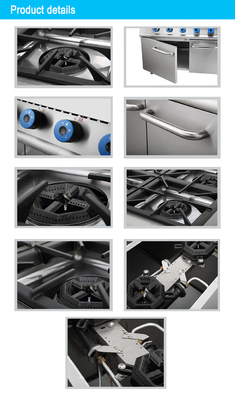 Cuisinière à gaz à 6 plateaux de grande capacité Combo 150 kg N.W alimentée par GPL/gaz naturel