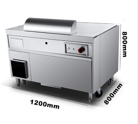Machine à teppanyaki à gaz d'argent pour cuisiner à la japonaise