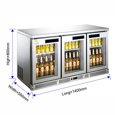 Réfrigérateur refroidi à l'air par bar de 180L avec ventilateur de refroidissement R134a Plage de température du réfrigérant 4.C à 8.C