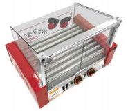 240V/50HZ machine à griller hot dog avec 5/7/9 rouleaux contrôle indépendant de la température pour un gril parfaitement chaud