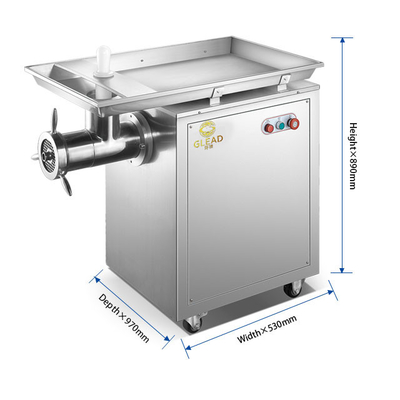 Meuleuse à viande en acier inoxydable de 320 kg/h 2200W pour équipement hôtelier commercial - Chaîne de turbines de cuivre efficace