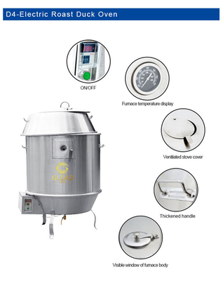 Four à canard rôti de 12 kW avec double couche de résistance à la température en acier inoxydable