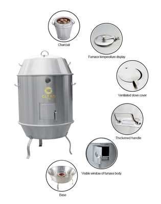 Machine de cuisson de canard rôti en acier inoxydable à gaz de carbone de 12 kW de puissance