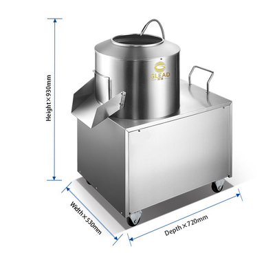 Machine de pellicule de pommes de terre en acier inoxydable pour hôtel commercial 80 kg Capacité 150 min/h Vitesse de rotation