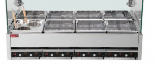 Équipement de cuisine de restaurant japonais en acier inoxydable 4 / 6 / 8 boîtes chauffage électrique 220V