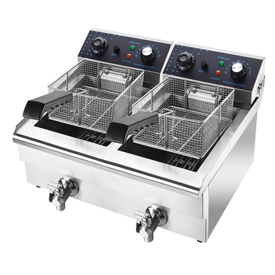 Friteuse à double écran compact Équipement de la ligne de production alimentaire pour les petites cuisines Friteuse