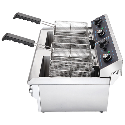Équipement de cuisson de cuisine à cylindre unique avec taille compacte et plage de température de 0 à 200 ° C. Friteuse