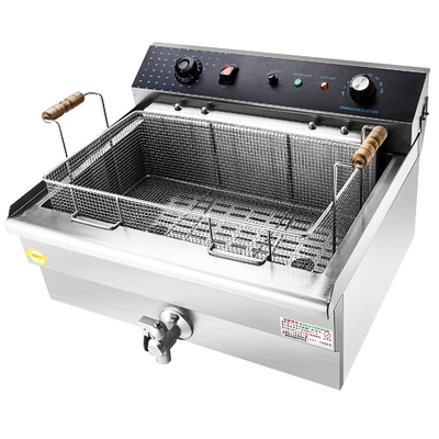 Friteuse à double écran compact Équipement de la ligne de production alimentaire pour les petites cuisines Friteuse