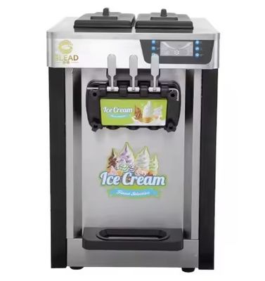 Machine à glace peinte à trois têtes en acier inoxydable