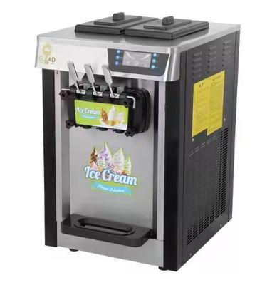 Machine à glace peinte à trois têtes en acier inoxydable