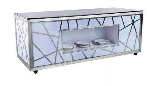 Appareil moderne et simple avec équipement d'hôtel commercial Table de buffet mobile de grande taille pour les buffets à fort trafic