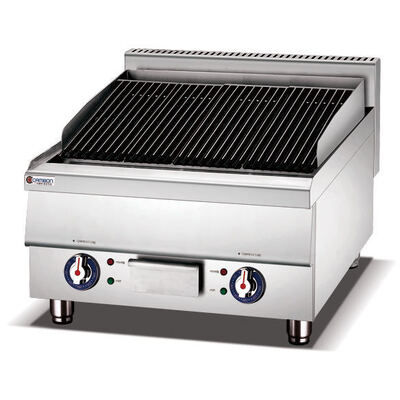 Barbecue de comptoir en acier inoxydable avec 3KW de puissance et grill électrique à pierres de lave à chauffage uniforme pour équipement de cuisine commerciale