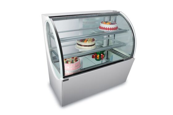 Réfrigérateur incurvé ovale commercial d'affichage de pâtisserie en verre d'arc d'étalage de gâteau