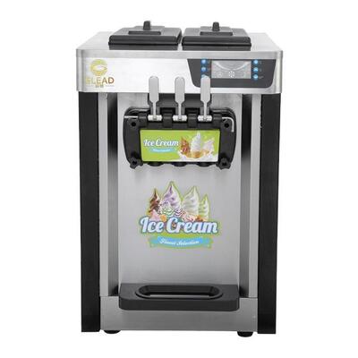 Commercial machine à glaces en acier inoxydable bureau trois têtes peinture faire machine à glaces douce