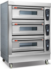 3 four électrique de pizza de convoyeur commercial de casserole du four 6 de plate-forme pour des boulangeries