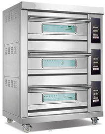 3 four électrique de pizza de convoyeur commercial de casserole du four 6 de plate-forme pour des boulangeries