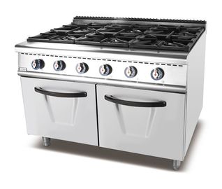 Cuisinière à gaz debout de brûleur au brûleur à gaz de fourneau de cuisine de plancher 6 avec le Cabinet