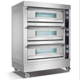 3 four électrique de pizza de convoyeur commercial de casserole du four 6 de plate-forme pour des boulangeries