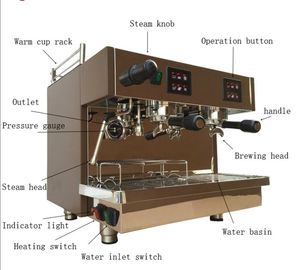 Machine automatique de café d'expresso commercial de restaurant avec 2 groupes 9 litres
