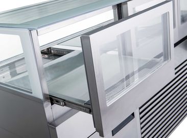 Coffret d'étalage frigorifié par matériel de réfrigération industriel à angle droit de gâteau