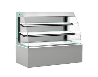 Réfrigérateurs en verre horizontaux incurvés de dessert de vitrine de gâteau pour le supermarché